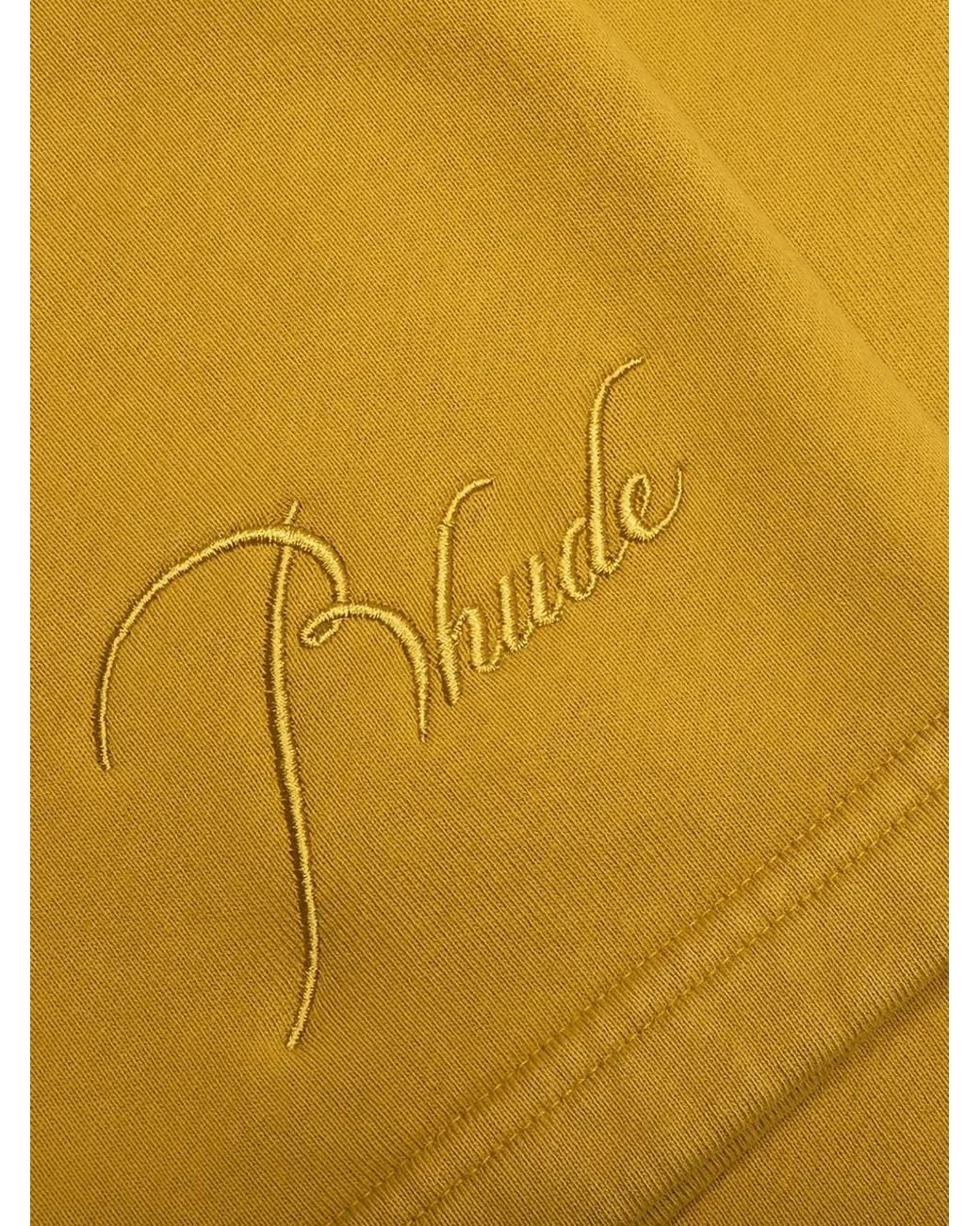 Rhude Yellow Logo-Embroidered Track Shorts for men