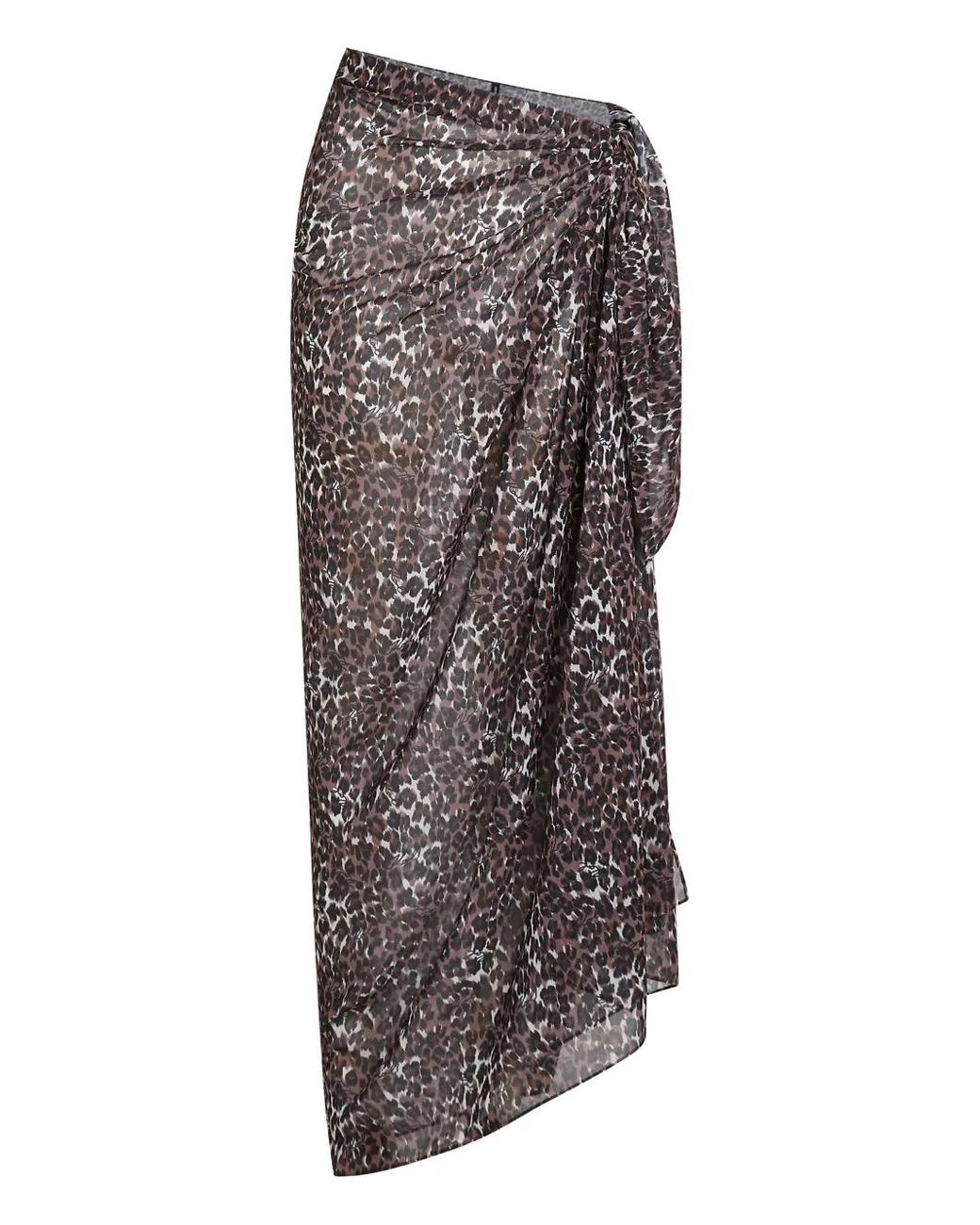 Karl Lagerfeld Brown Sheer Beach Pareo