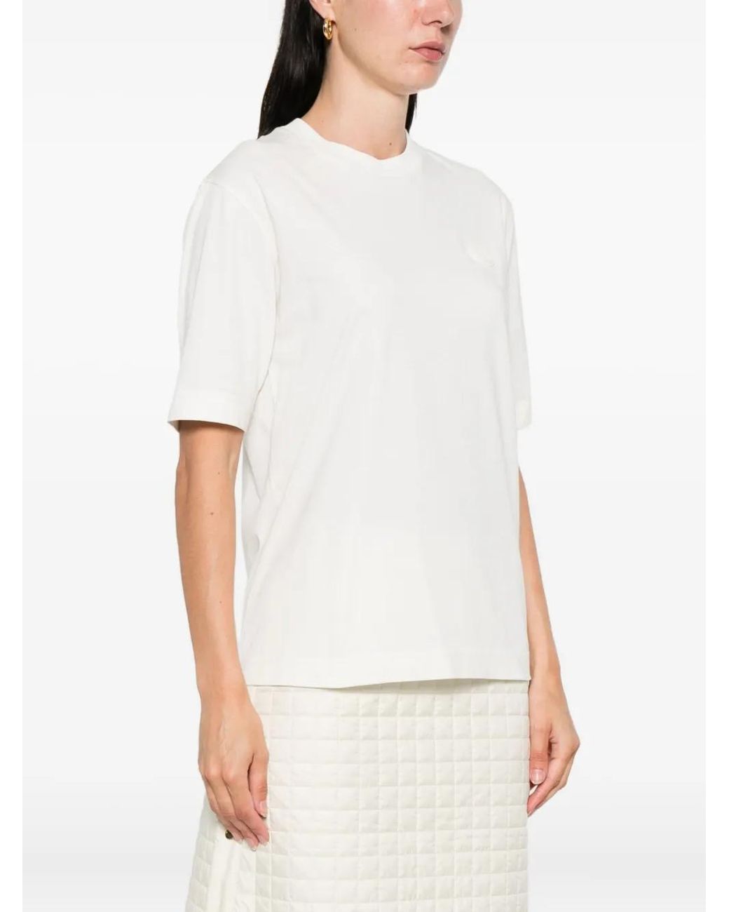 Moncler White Logo-Patch T-Shirt