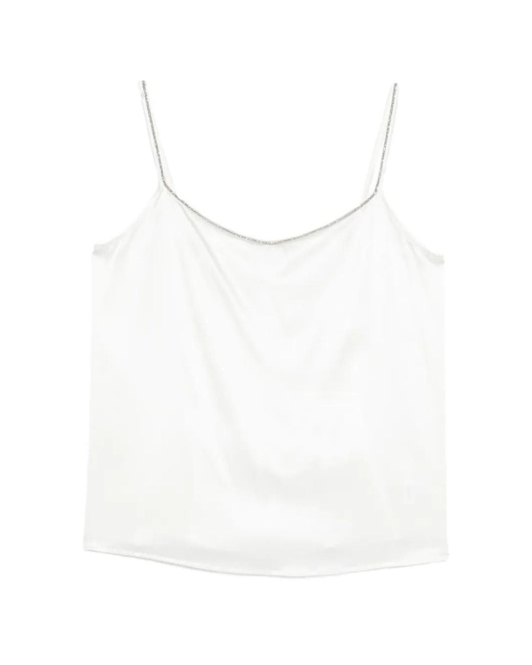 Top Con Tira De Cuentas Panicale de color White