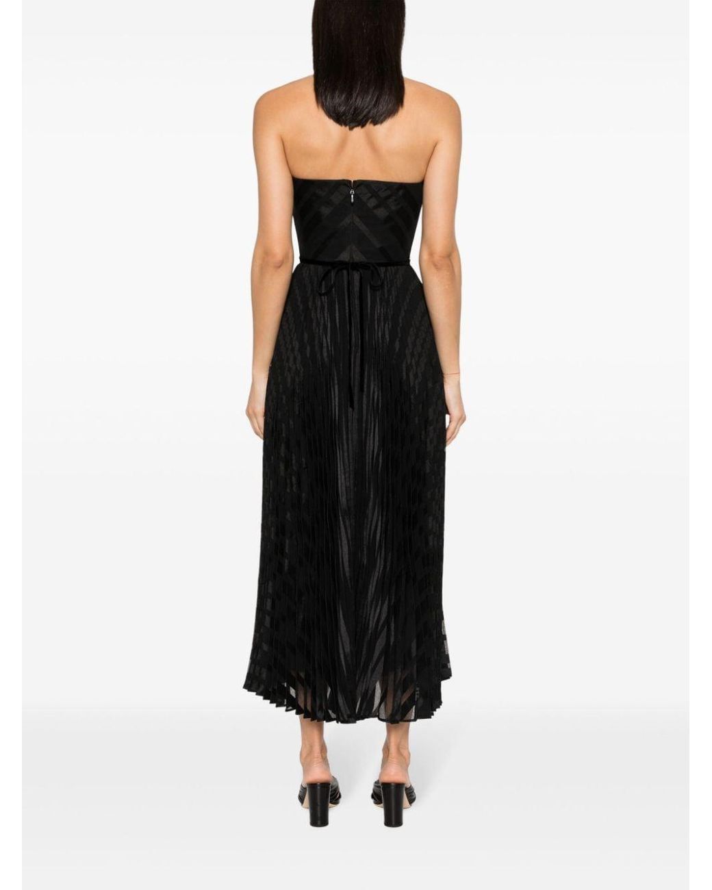 【Zimmermann】BURNOUT PLEATED DRESS プリーツ ドレス Zimmermann Burnout Pleated Midi Dress in Black | Lyst