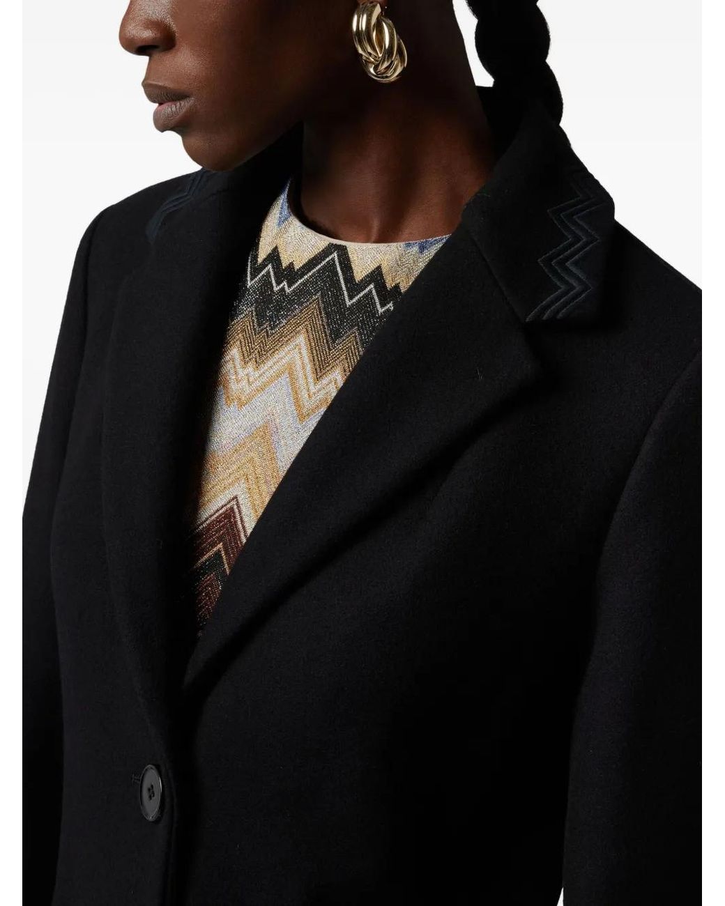 Missoni Black Button-Closure Coat