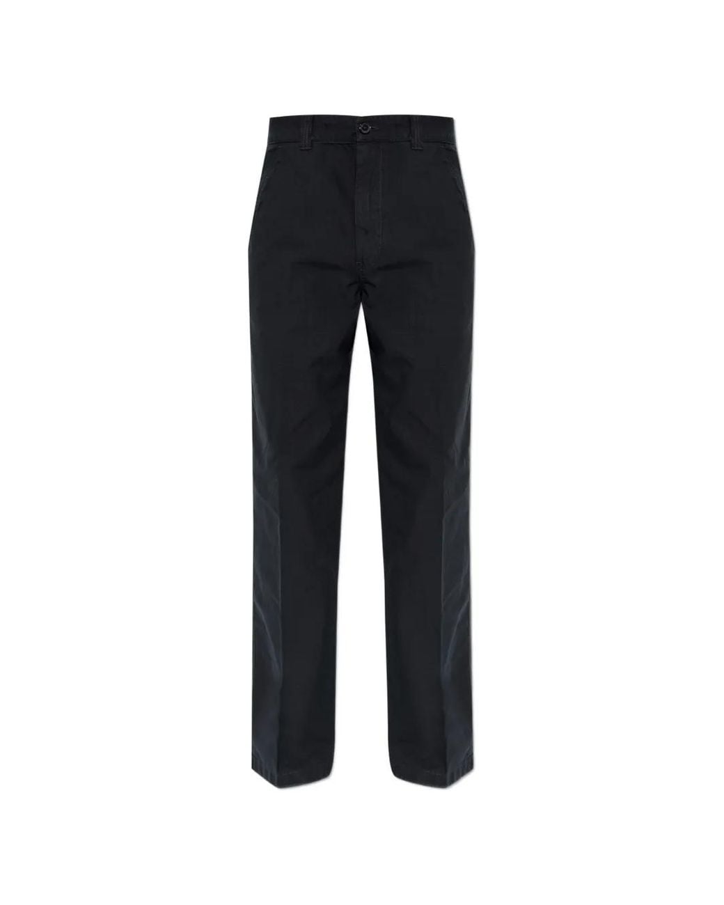 DIESEL Black Distressed Chino Trousers for men