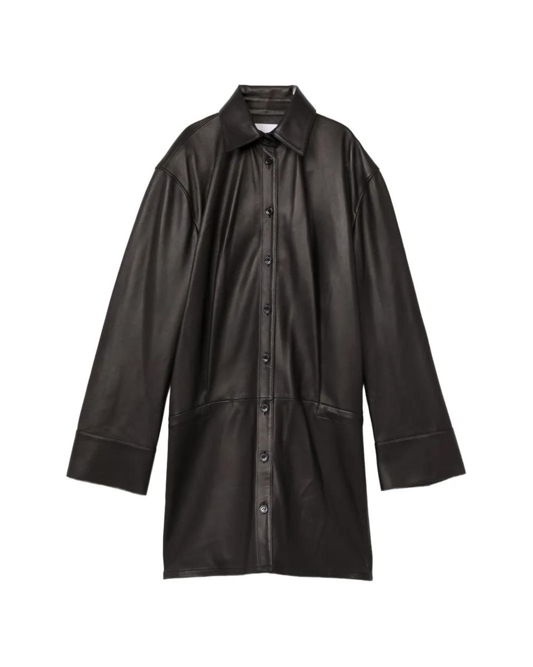 Halfboy Black Button-Down Leather Dress