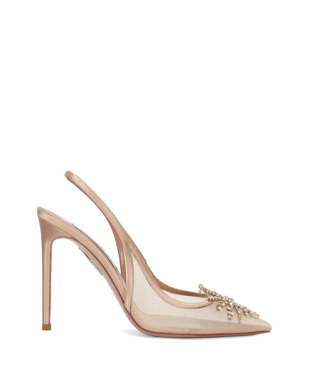 Aquazzura White 105Mm Crystal-Embellished Heeled Pumps