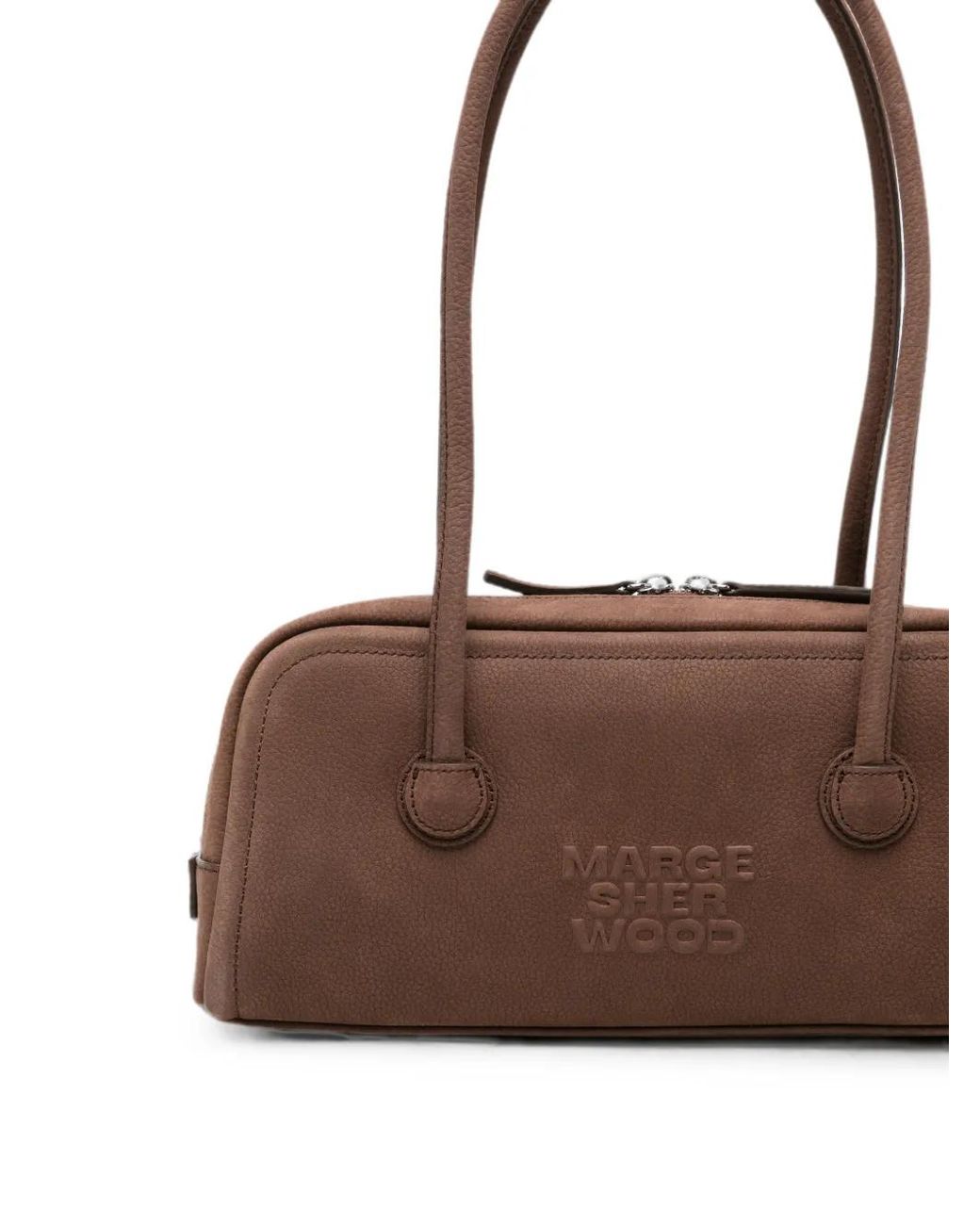 MARGE SHERWOOD Brown Logo-Debossed Shoulder Bag