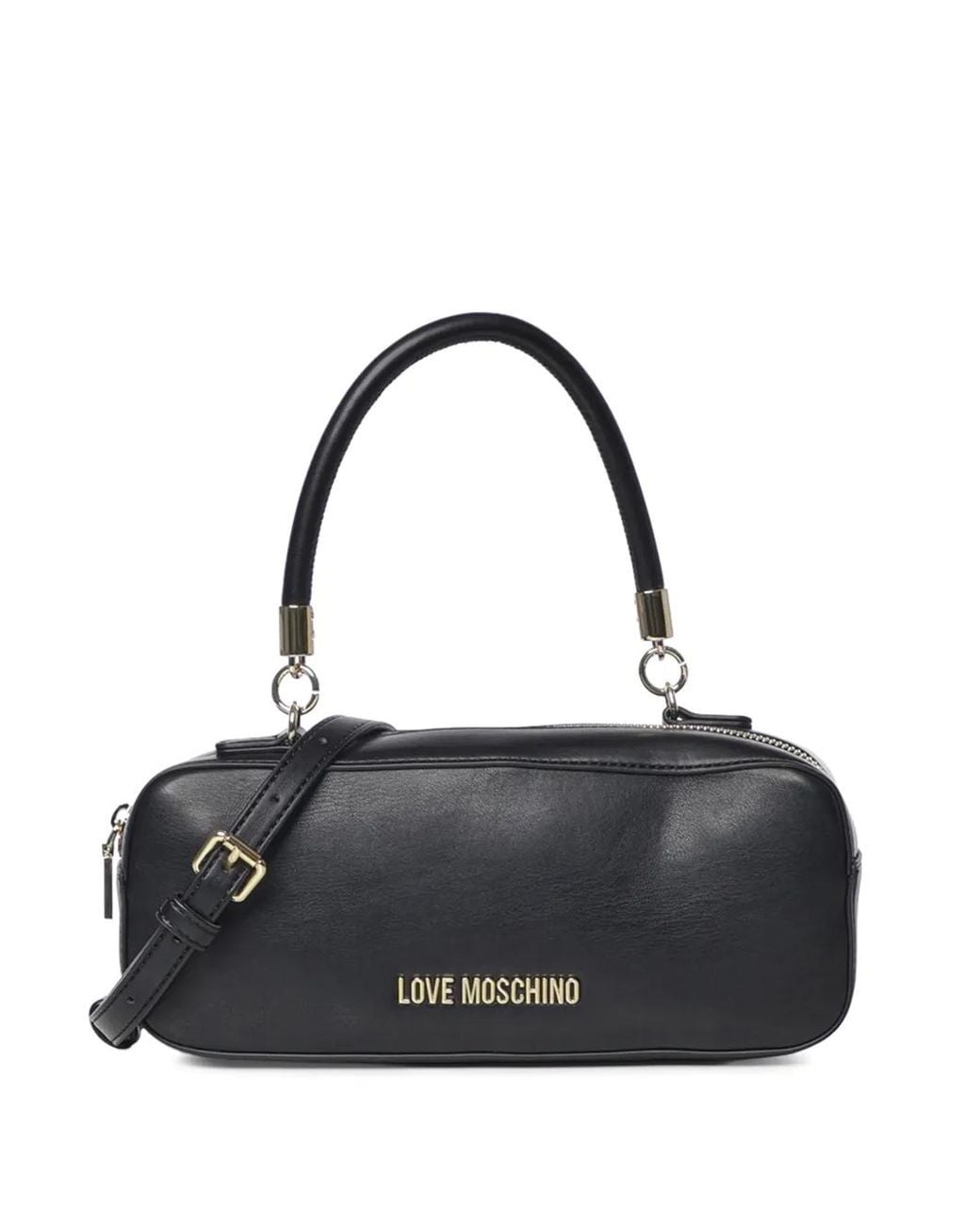 Love Moschino Black Logo-Plaque Shoulder Bag