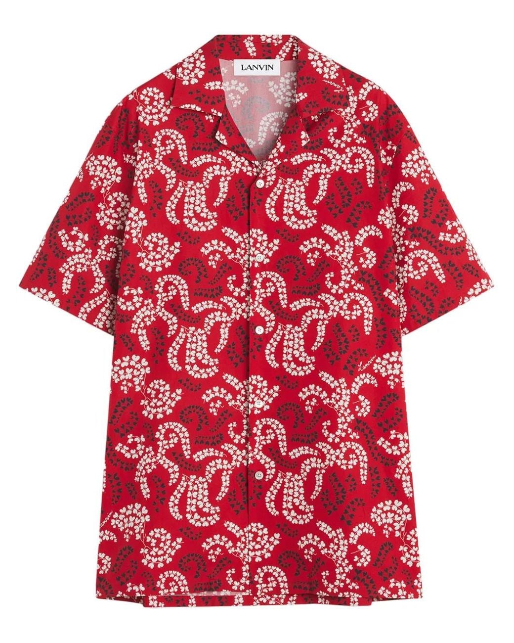 Camisa de cuello cubano rojo de Carmine Lanvin de hombre de color Red