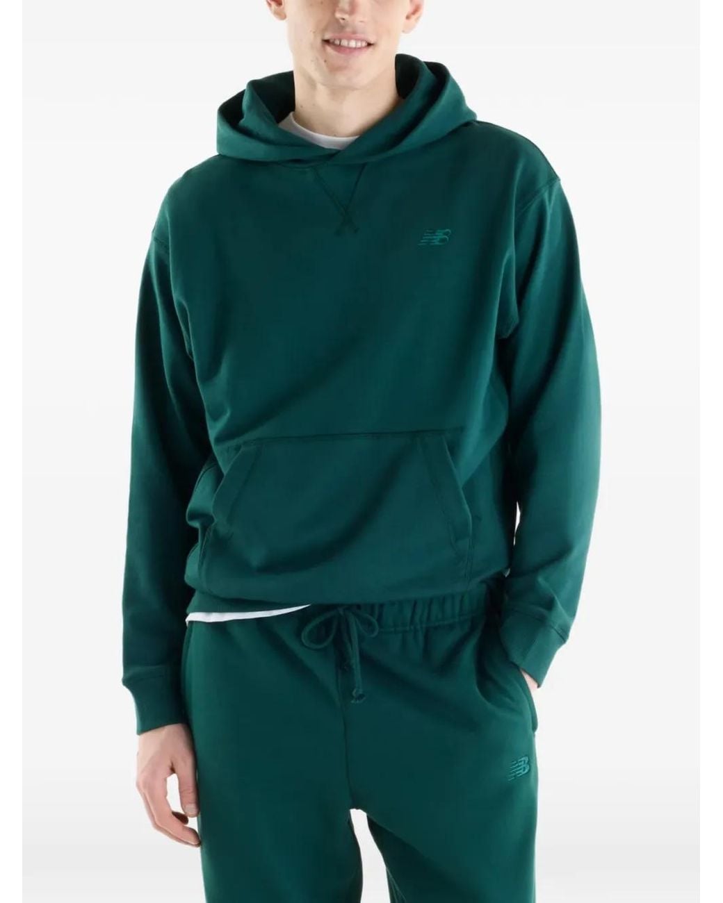 New Balance Green Athletics French Terry Hoodie for men