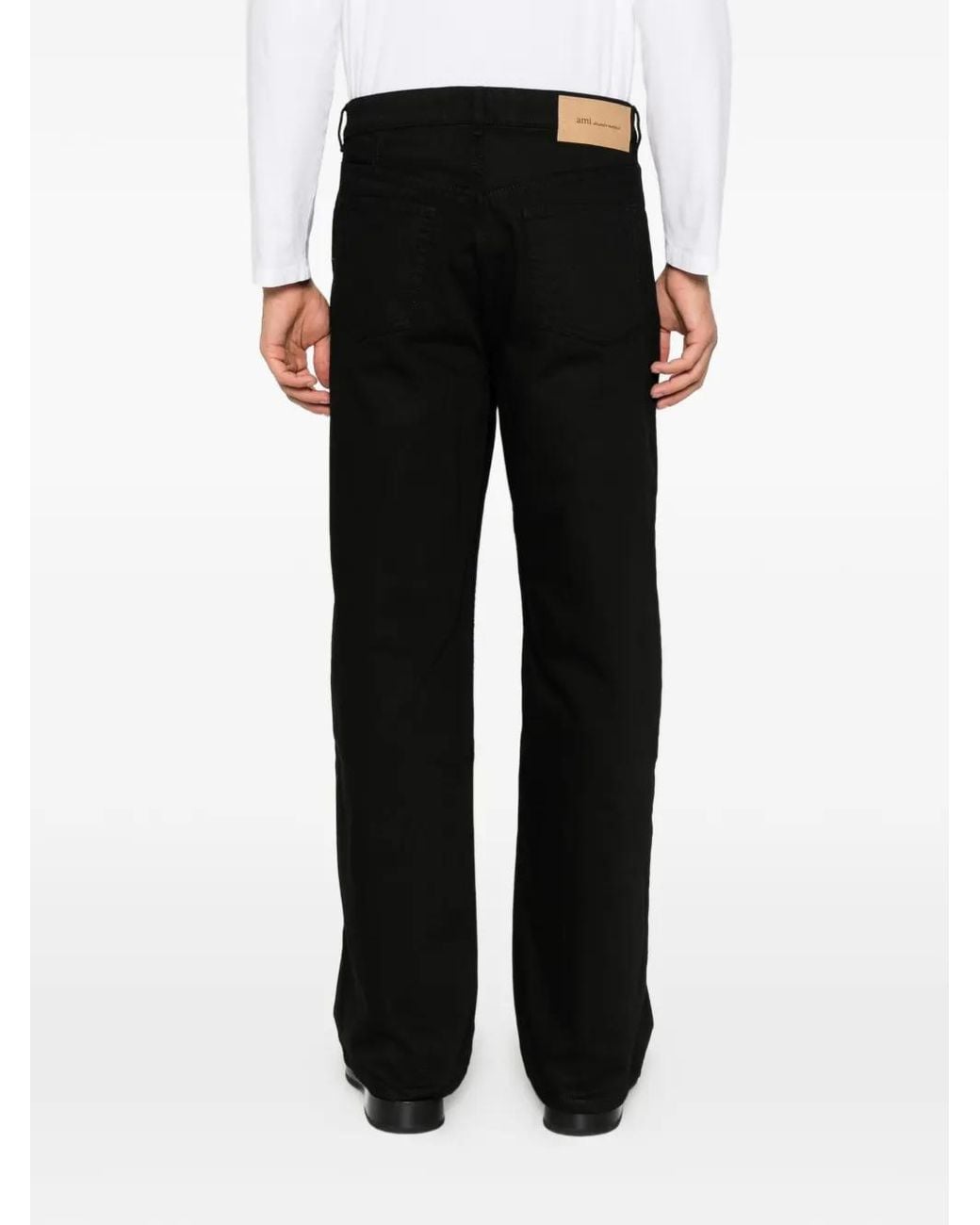 Jean Ample À Patch Logo AMI pour homme en coloris Black