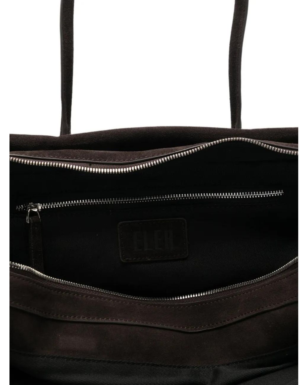 ELEH Black Suede-Finish Shoulder Bag