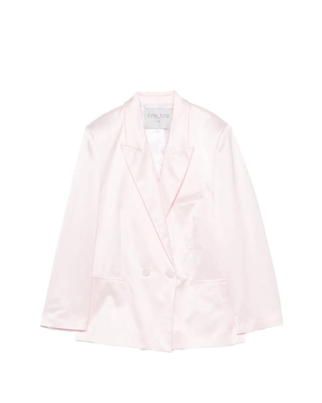 Forte_forte Pink Double-Breasted Satin-Finish Jacket