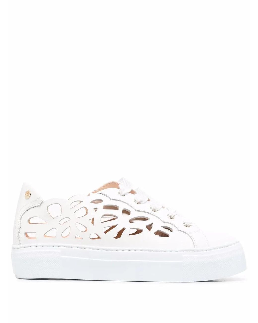 Agl Attilio Giusti Leombruni White Laser-Cut Detail Sneakers