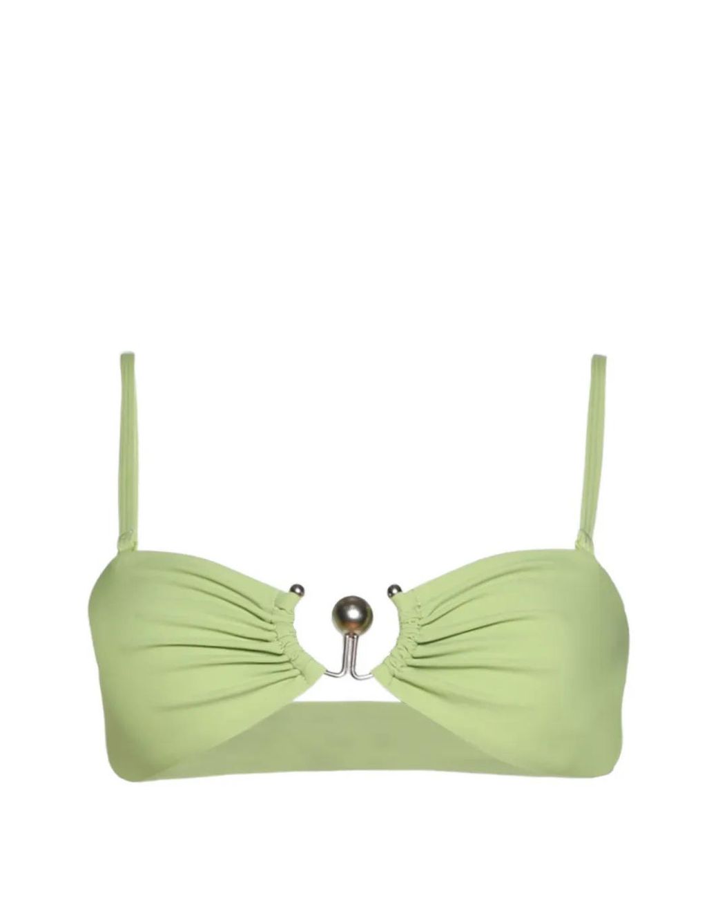 Christopher Esber Green Ruched Bikini Top