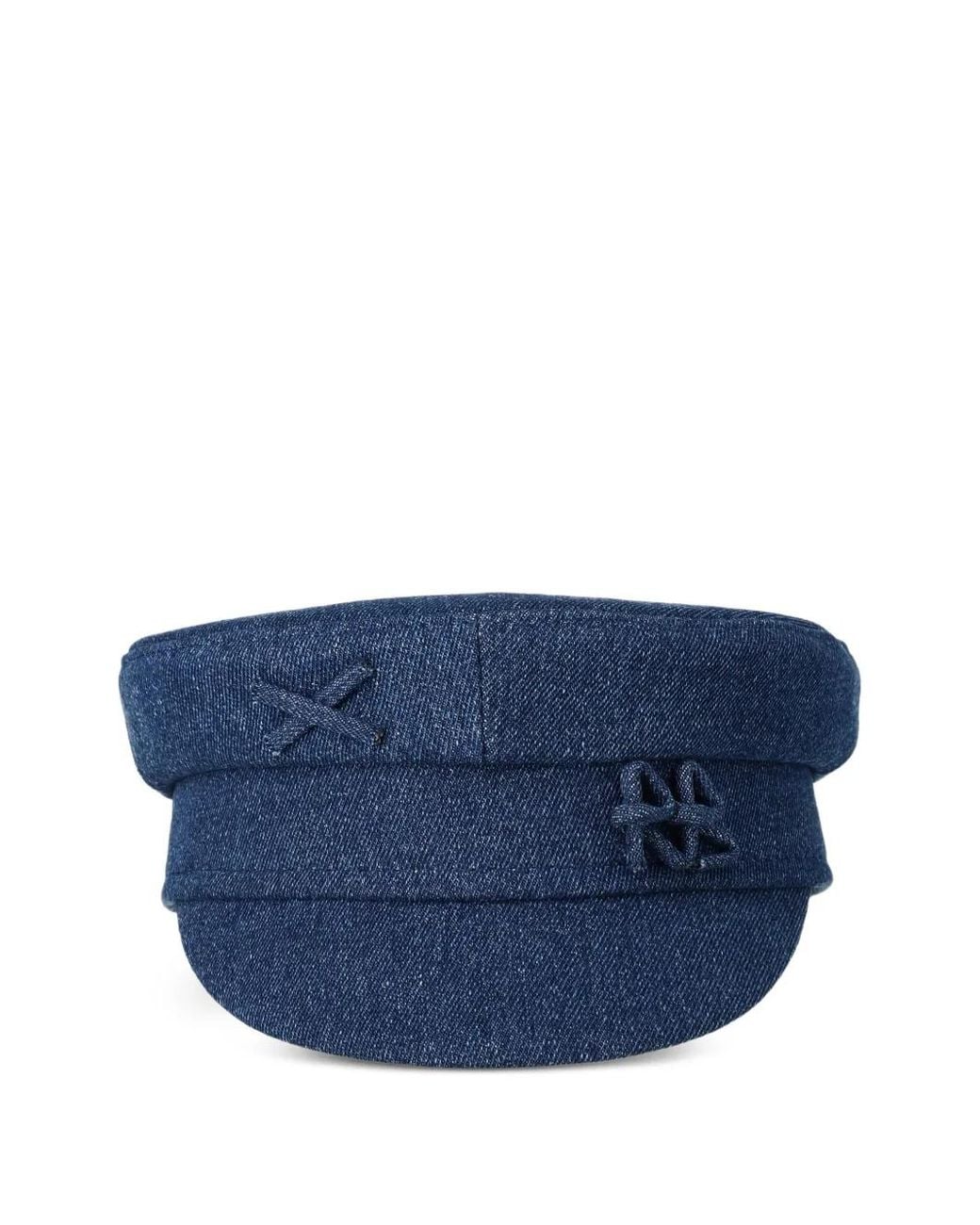 Ruslan Baginskiy Blue Appliqué Cotton Baker Boy Hat