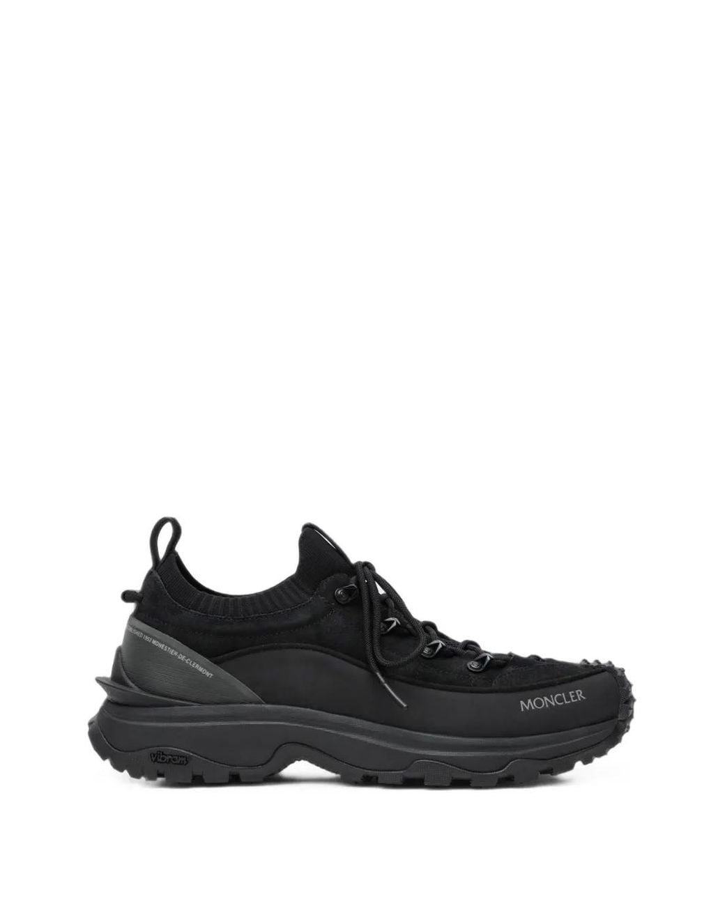 Moncler Black Trailgrip Lite3 Suede Trainers for men