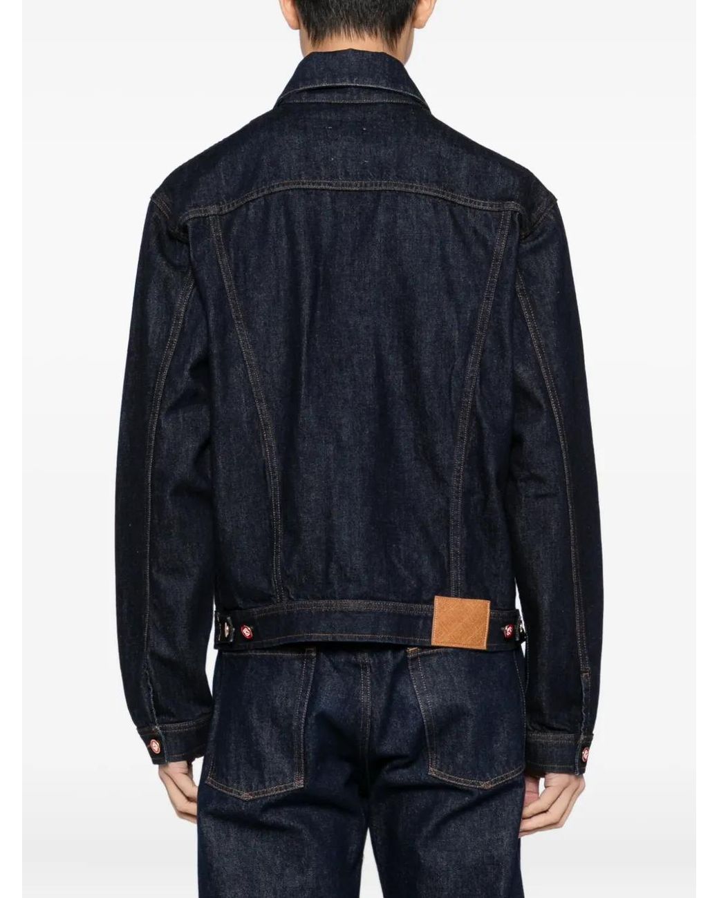 Casablanca Blue Embroidered Logo Denim Jacket for men