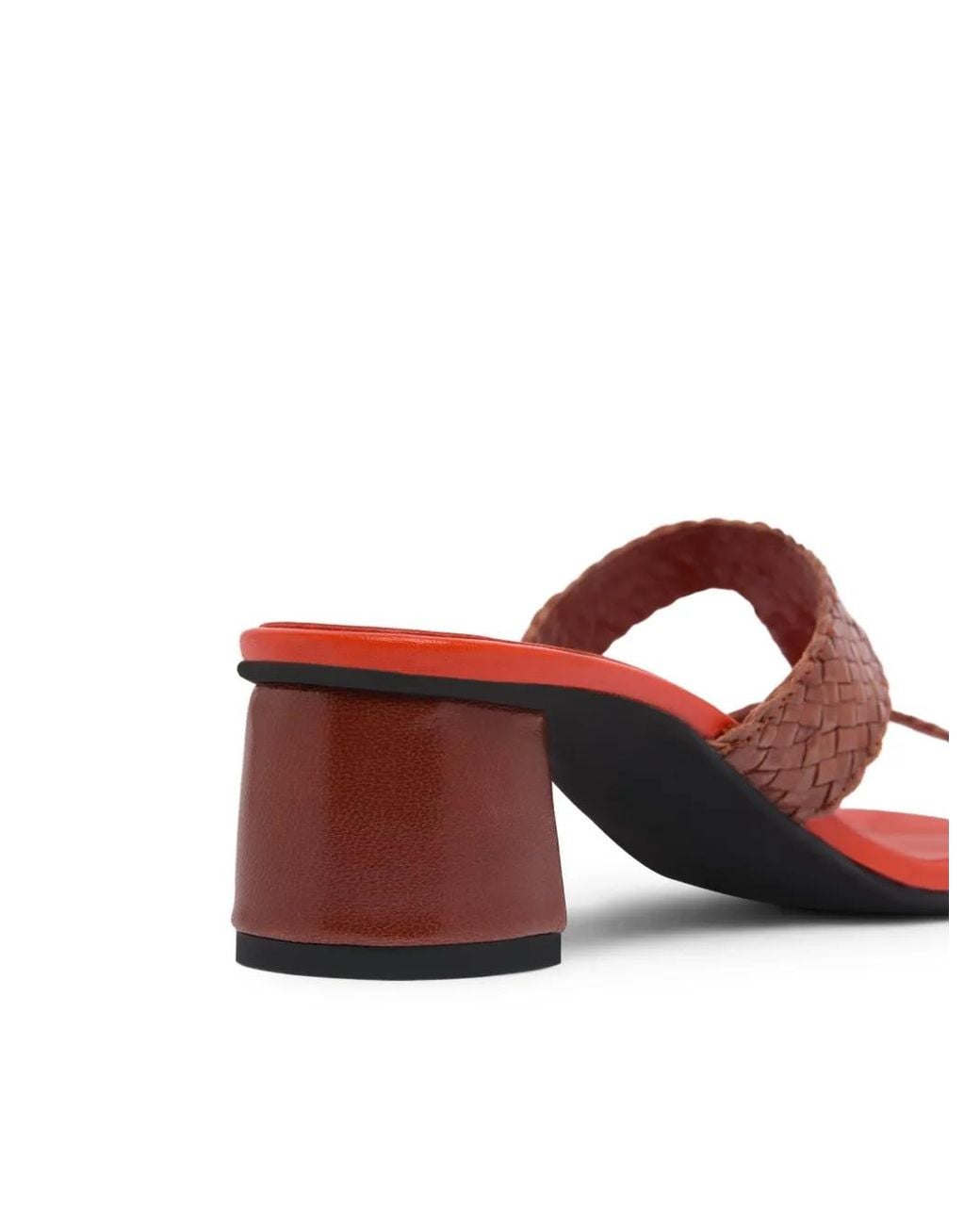 CAREL PARIS Red Pyramide T Woven Leather Mules
