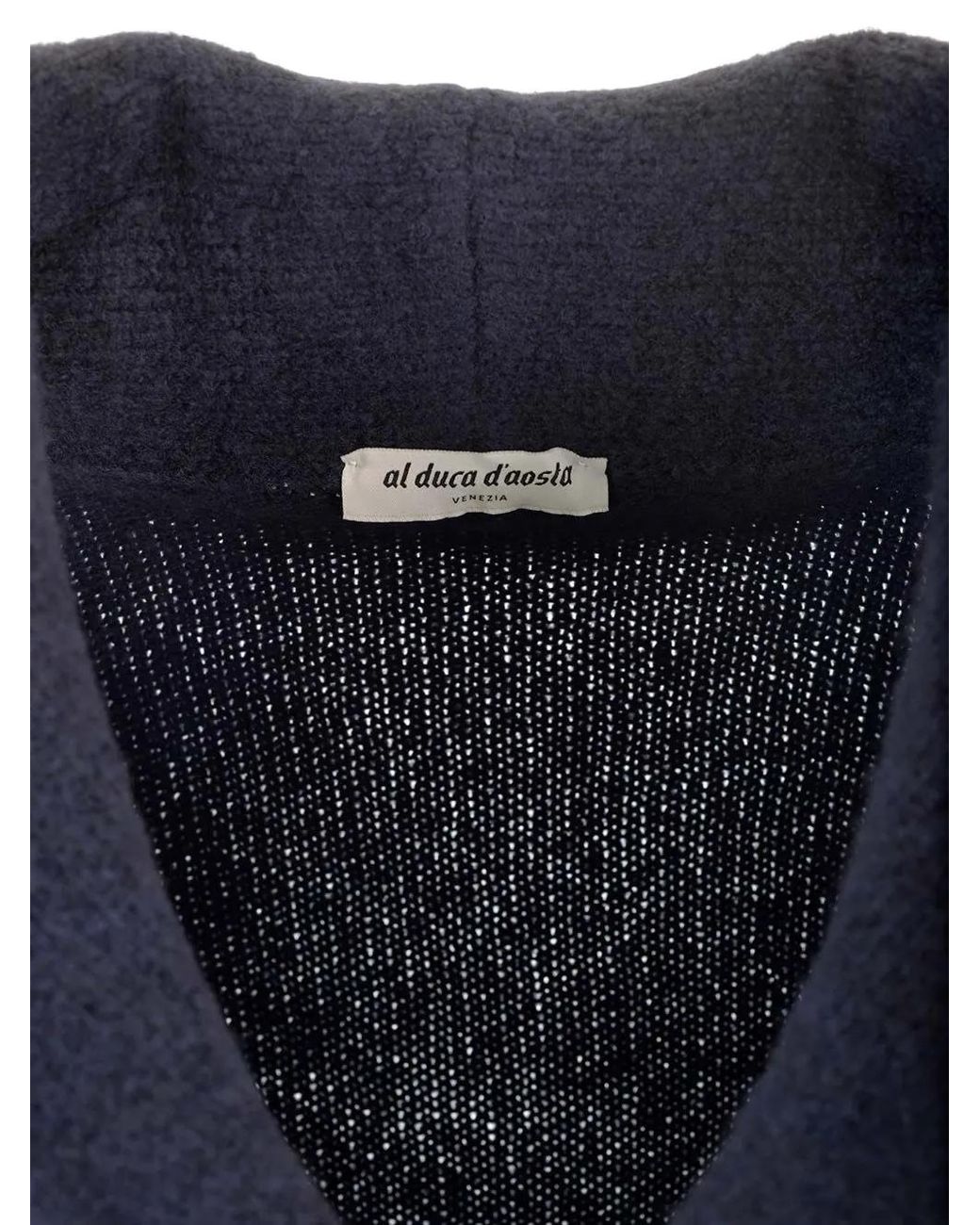 Al Duca D'aosta Blue Shawl-Collar Merino Cardigan for men