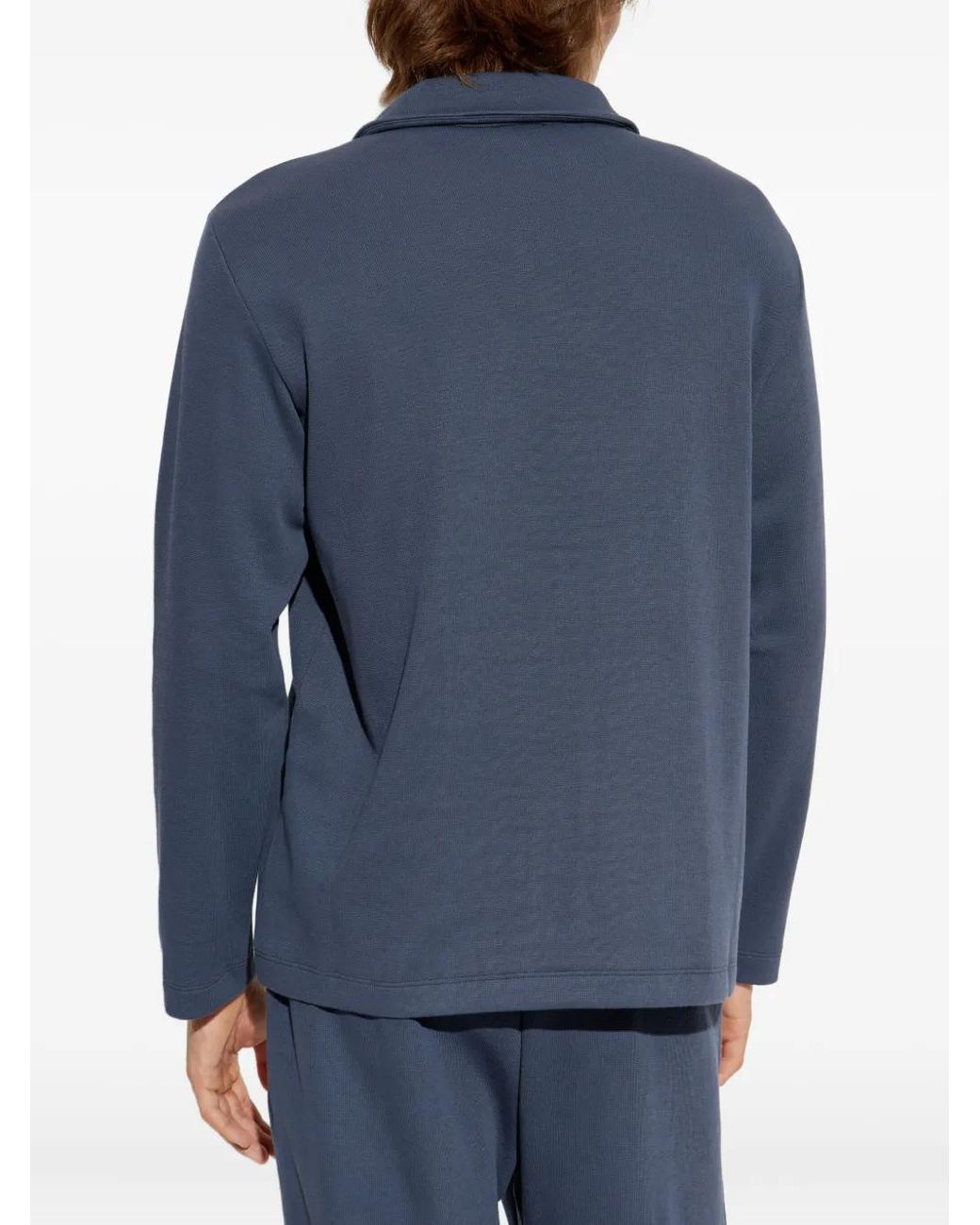 Hanro Blue Long-Sleeve Pocket Sweatshirt for men