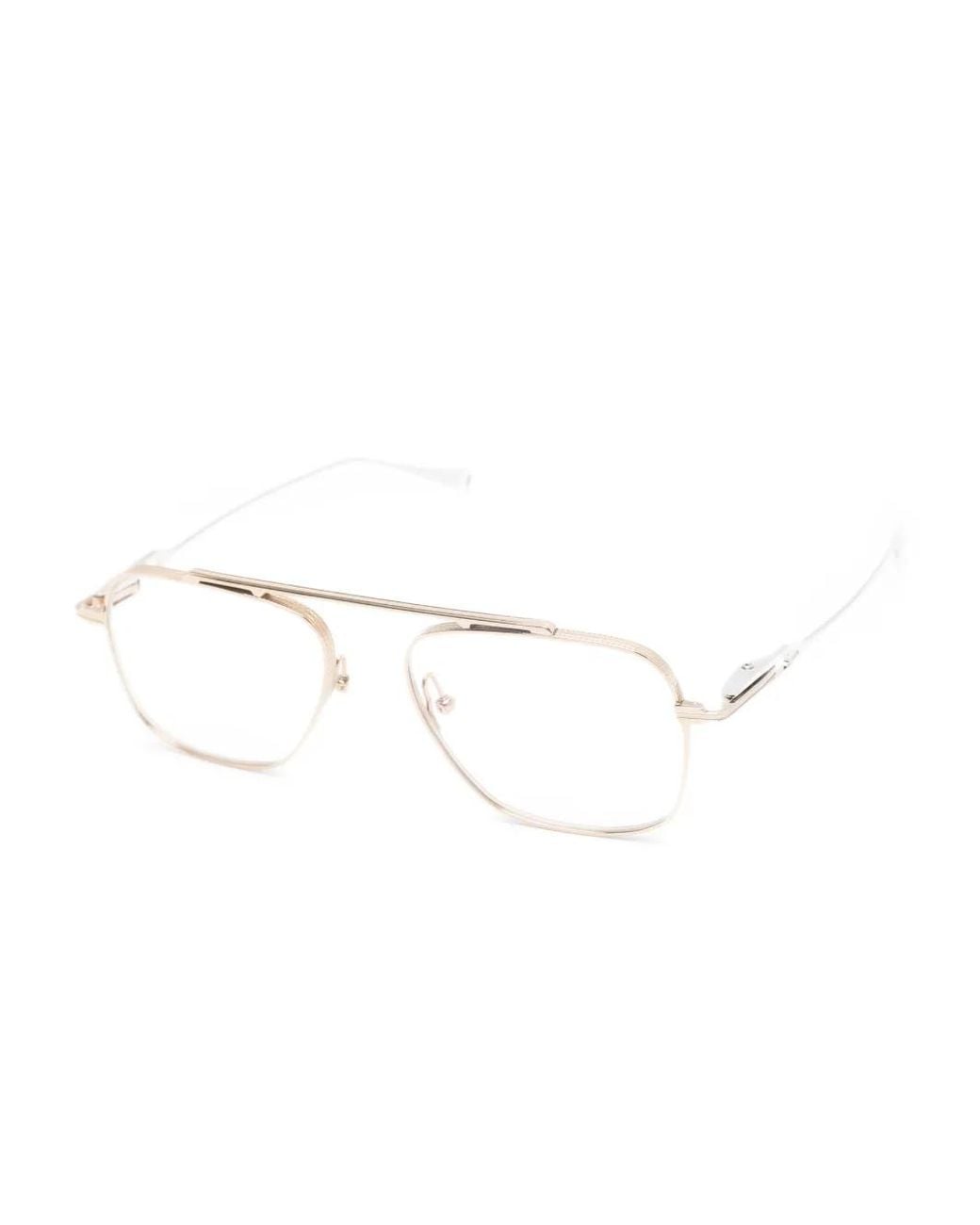Dita Eyewear White Pilot-Frame Glasses