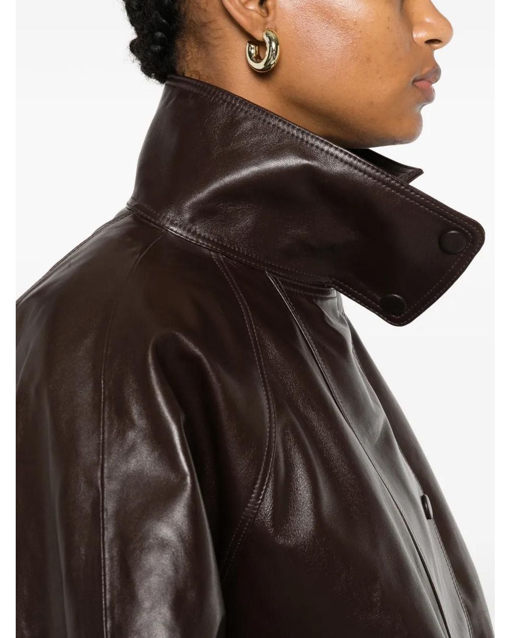 Sandro Black Oversized Leather Jacket