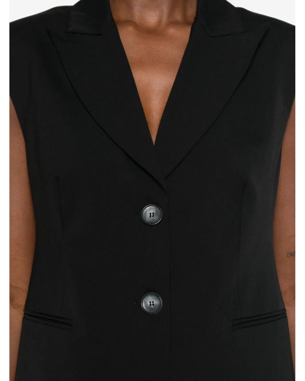 LE SULLY STUDIO Black Sleeveless Single-Breasted Gilet