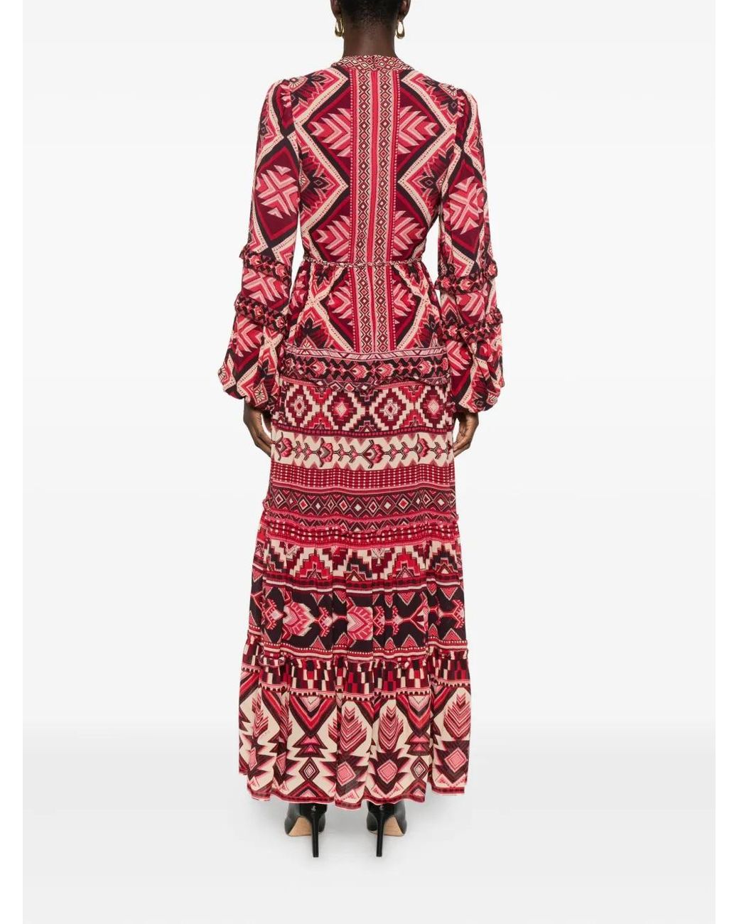 chinese dress ladies Kotiera Maxi Dresses for Women Geometric Pattern V Neck 3/4 Sleeve Casual  Long Sundress with Belt XL at Amazon Women's Clothing store
