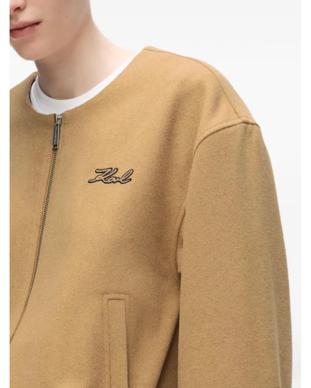 Karl Lagerfeld Natural Après Ski Club Bomber Jacket