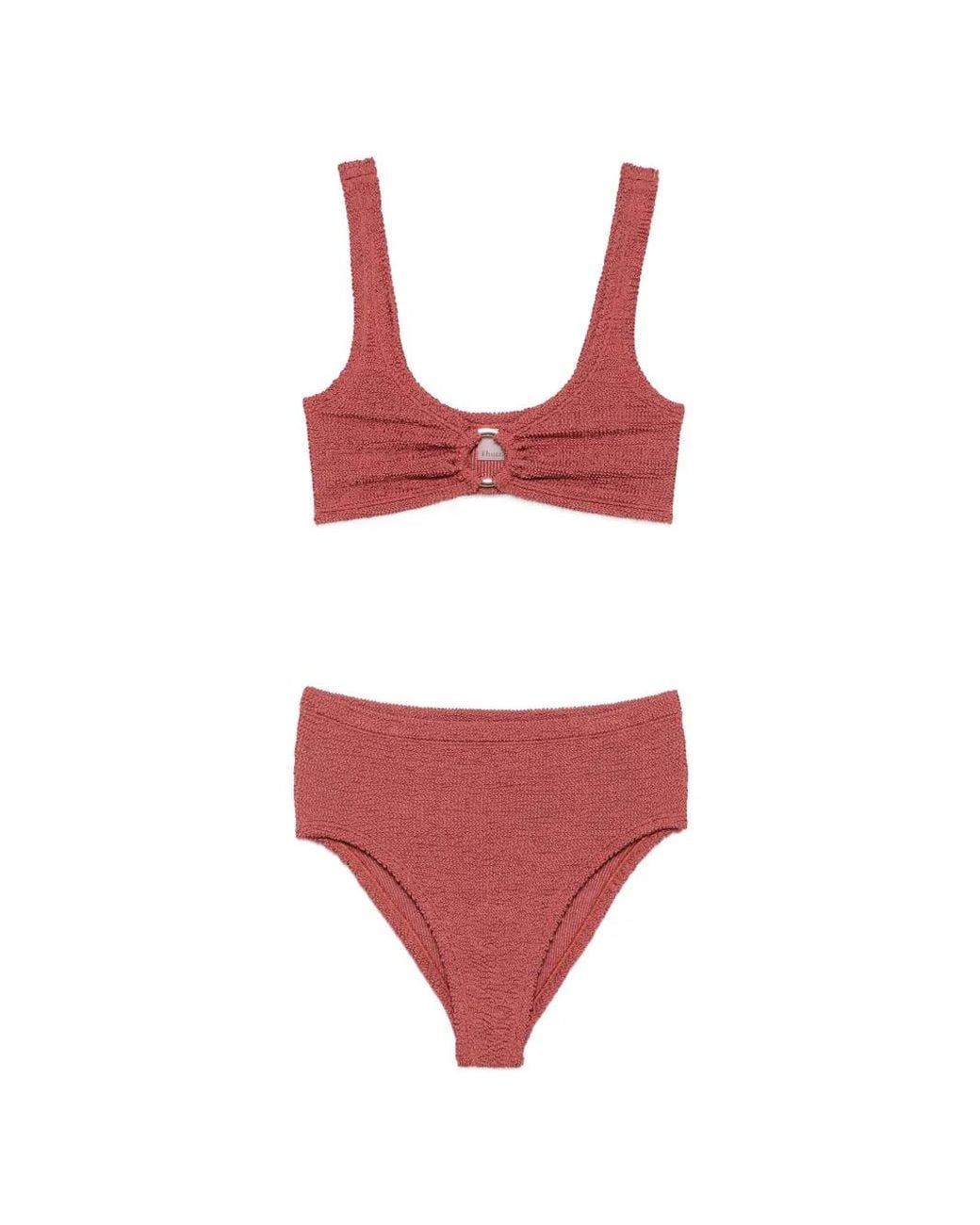 Hunza G Red Nadine Crinkled Bikini