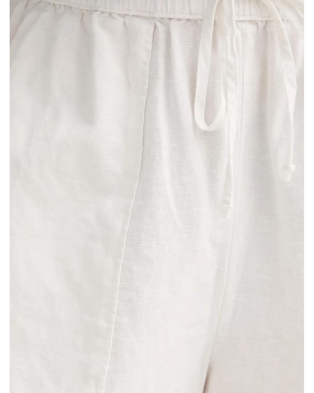 Marc O' Polo White Drawstring Patch-Pocket Mini Shorts