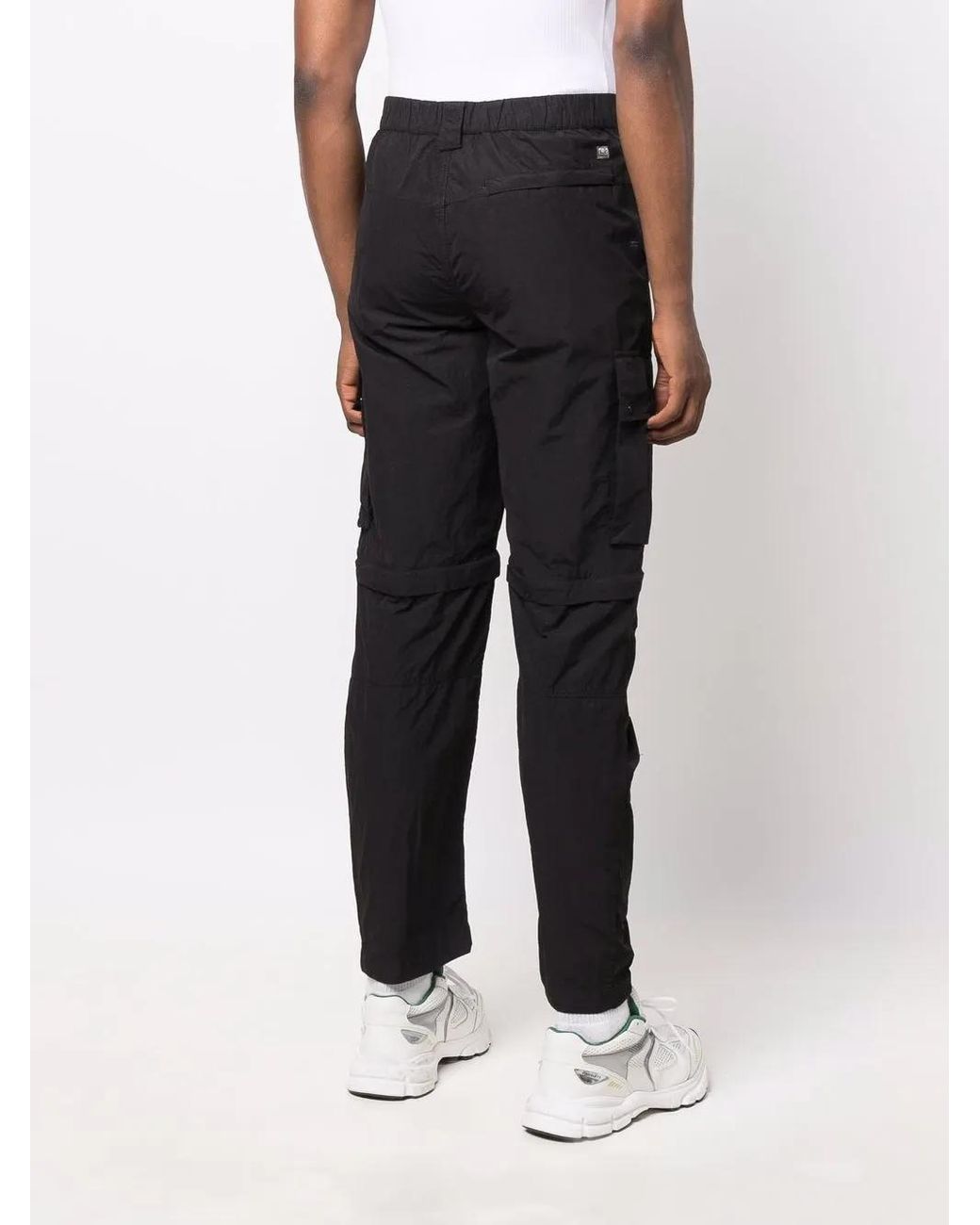 C P Company Black Adjustable-Length Cargo Trousers for men