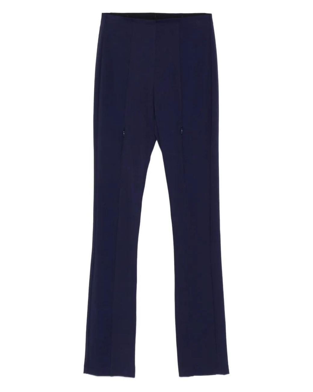 Patrizia Pepe Blue Side-Slit Trousers