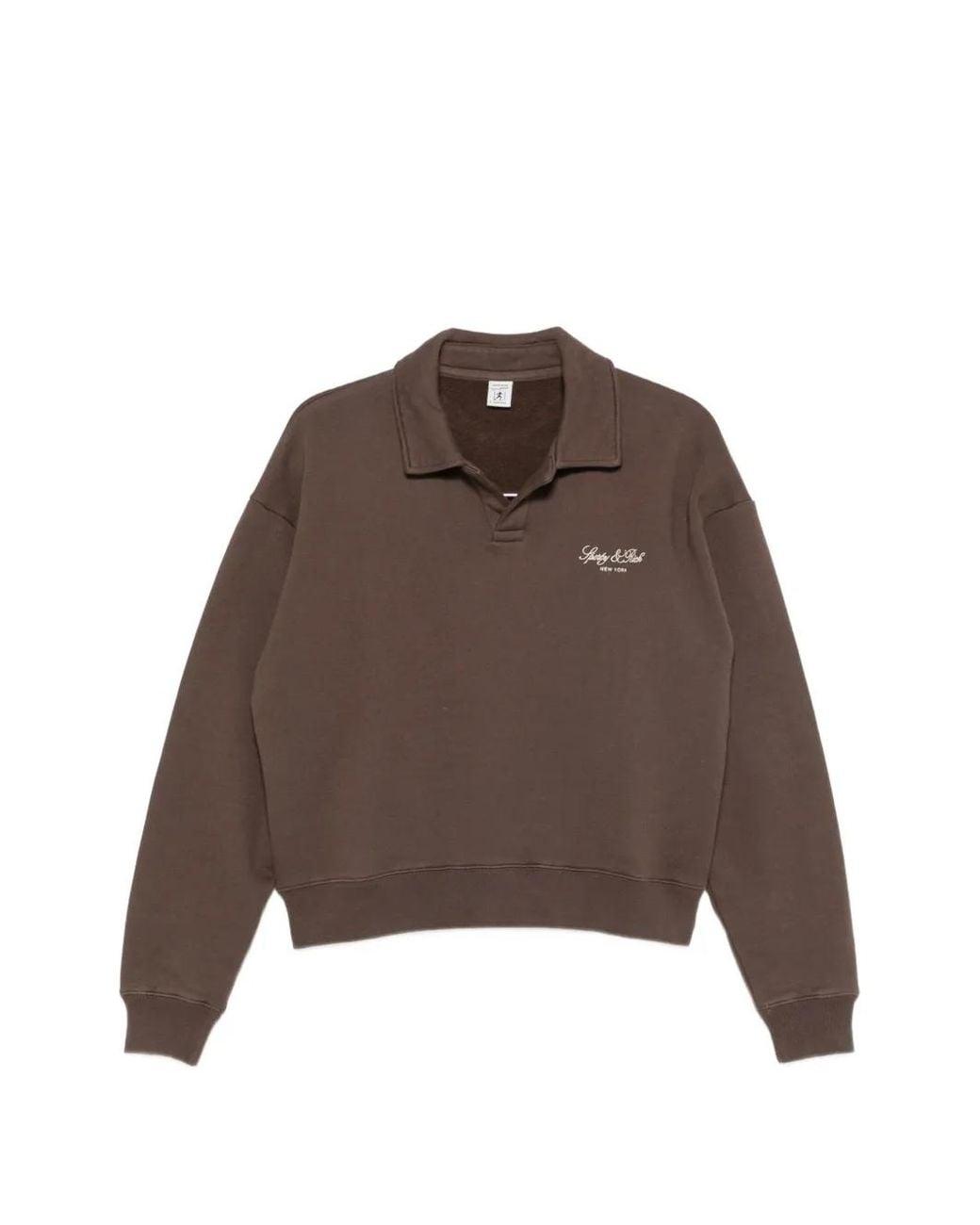 Sporty & Rich Brown Logo-Embroidered Sweatshirt