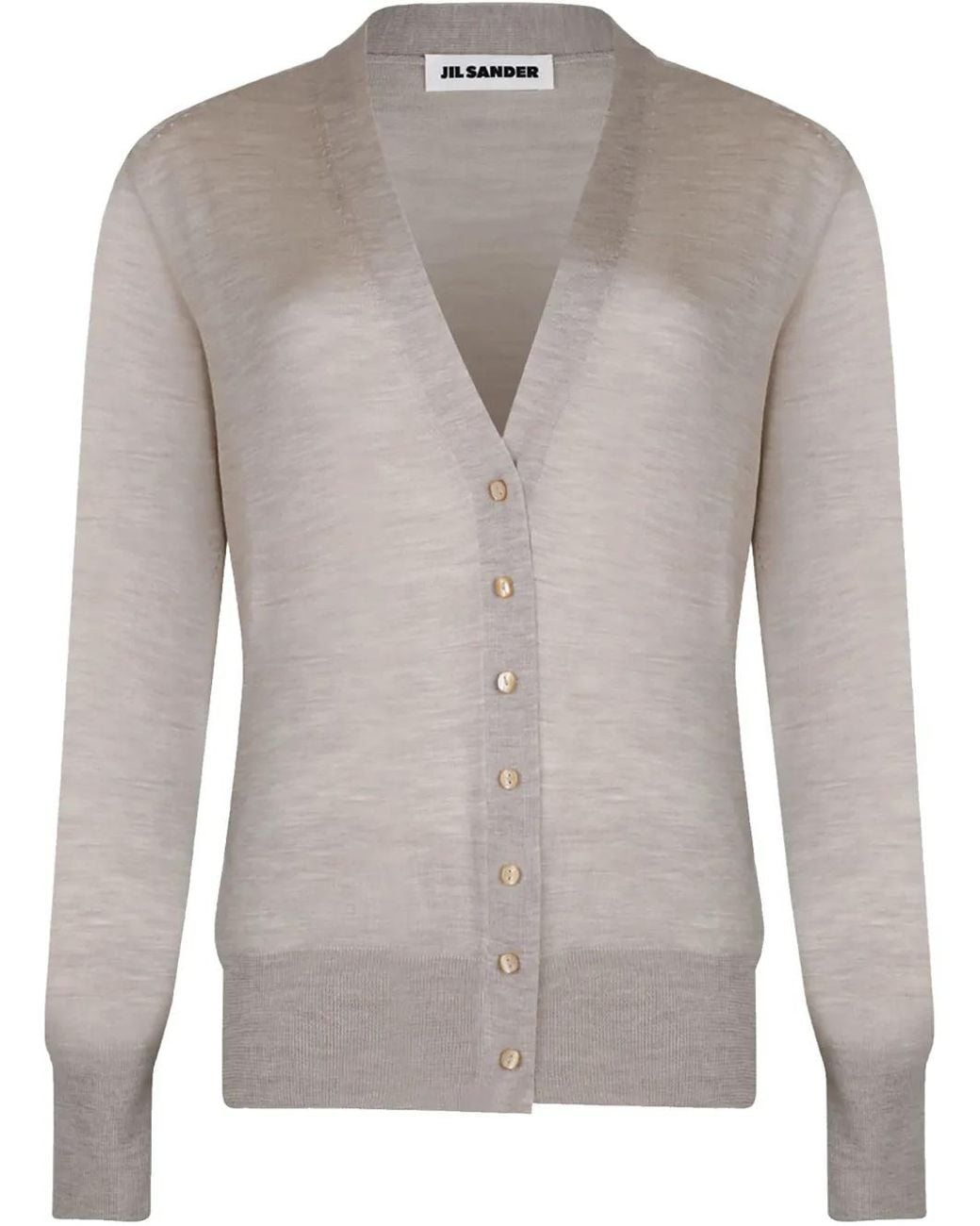 Cárdigan Con Botones Jil Sander de color Gray