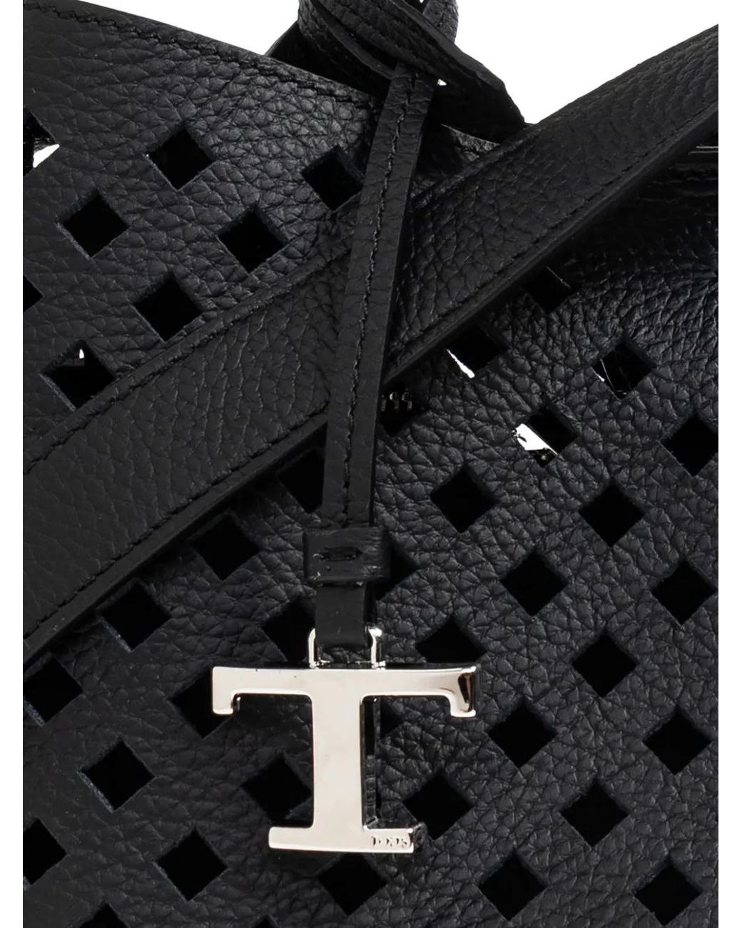 Tod's Black Micro Apa Perforated-Leather Tote Bag
