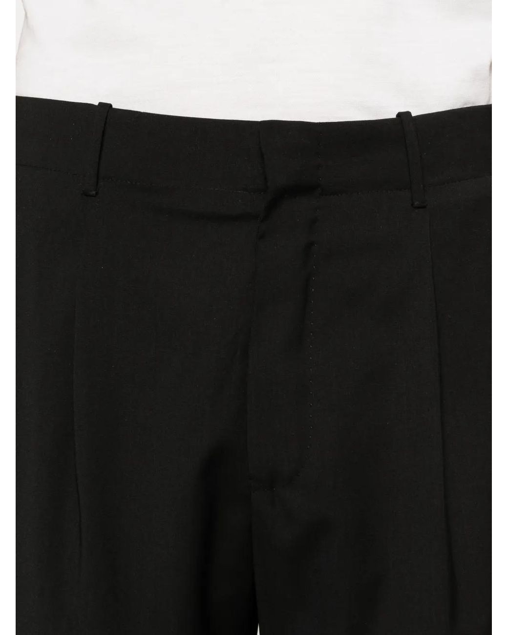 Incotex Black Pleated Trousers for men