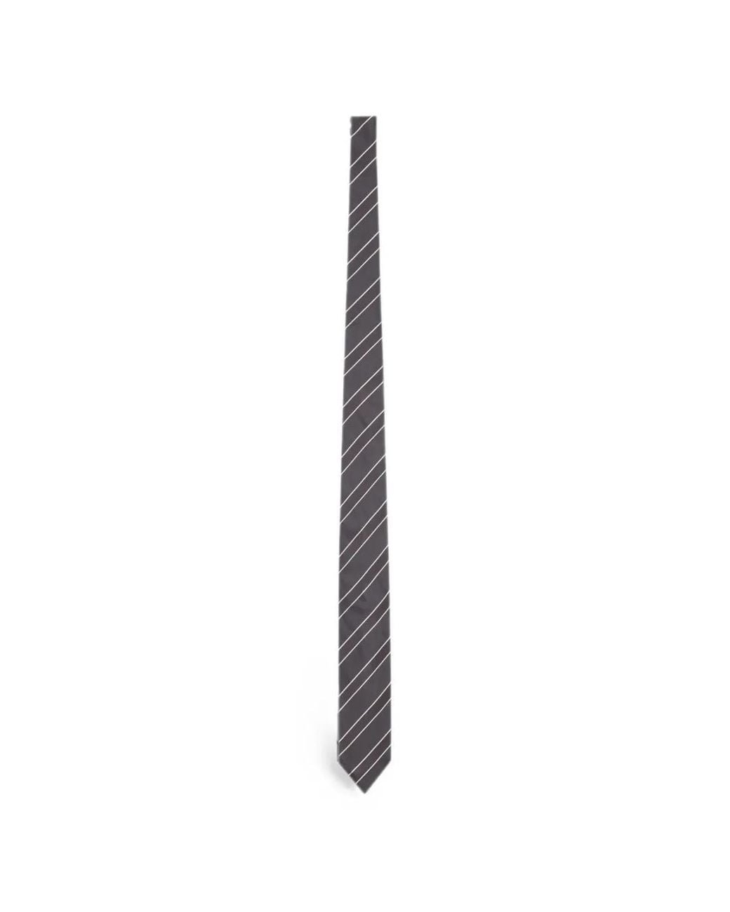 Lardini White Striped Silk Tie for men