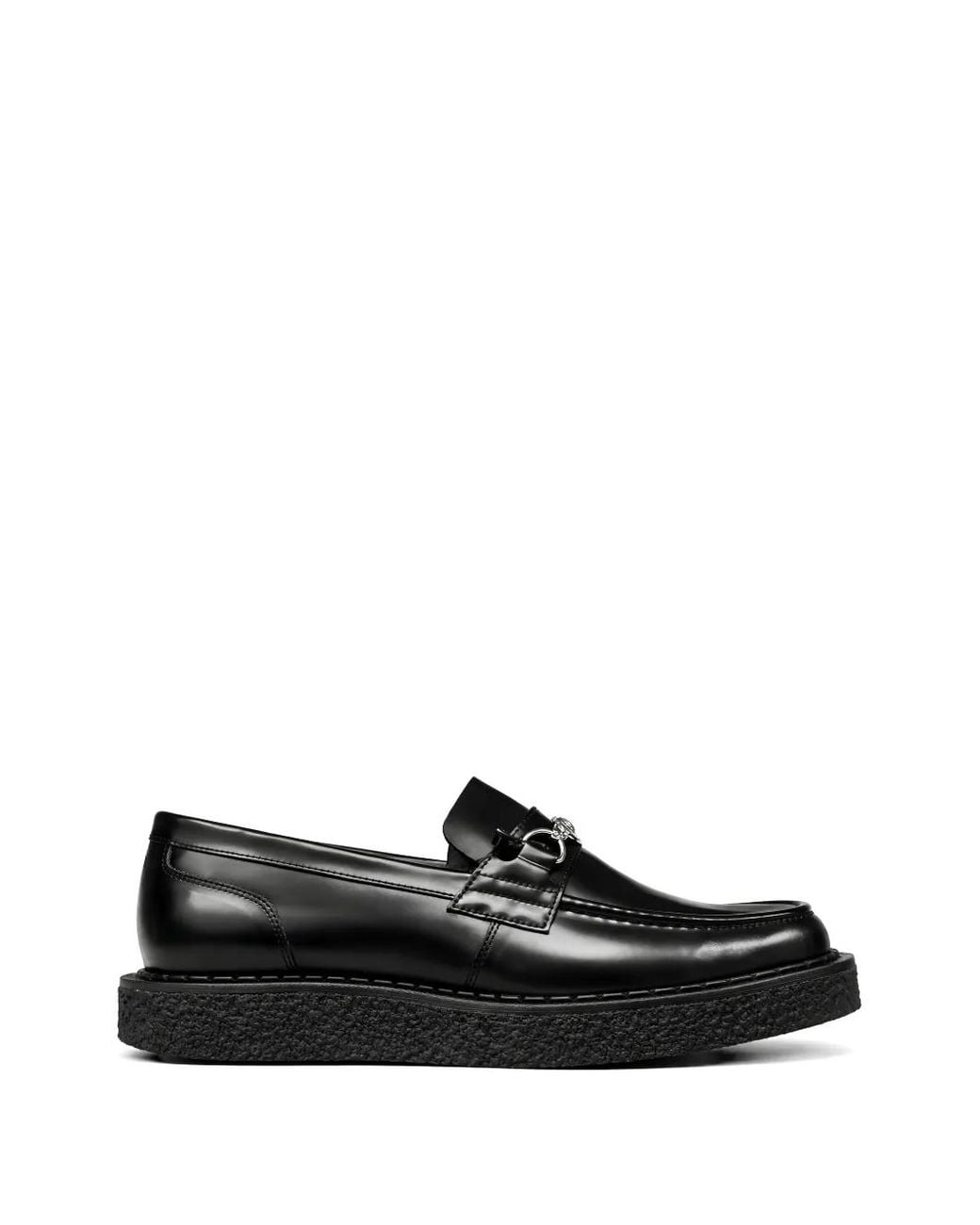 George Cox Black Appliqué-Detail Leather Loafers for men