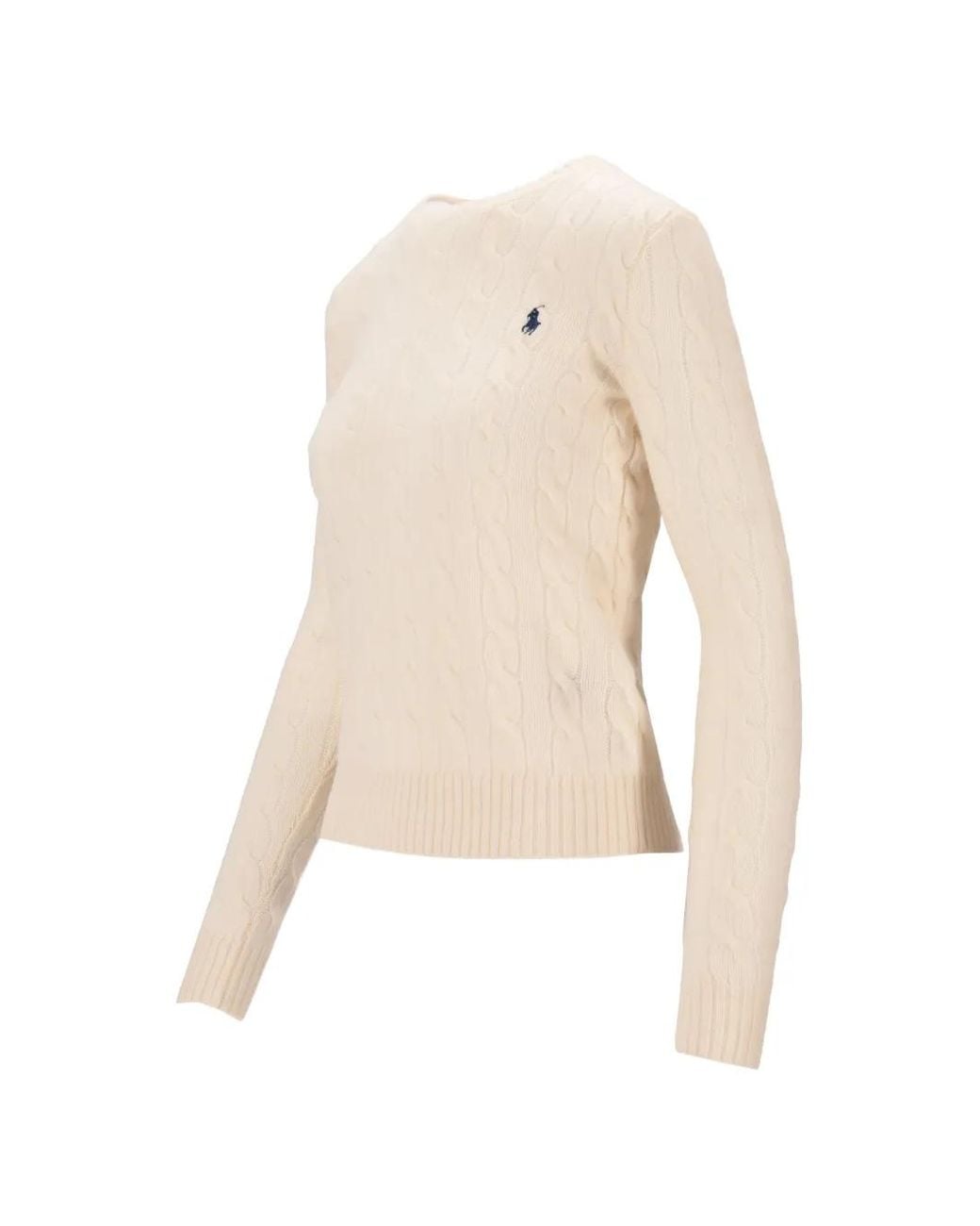Polo Ralph Lauren White Julianna Cable-Knit Sweater