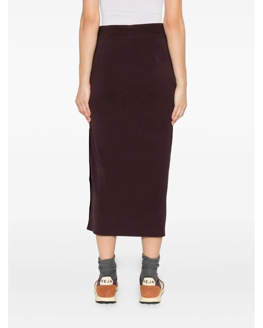 Pinko Purple Drawstring Side-Stripe Skirt