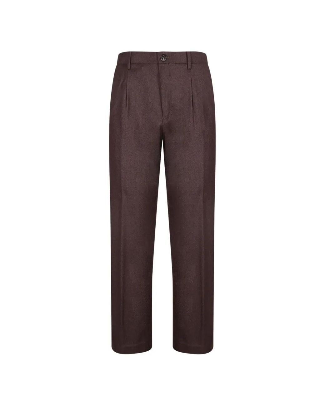 Canali Brown Pleated Tailored Trousers for men
