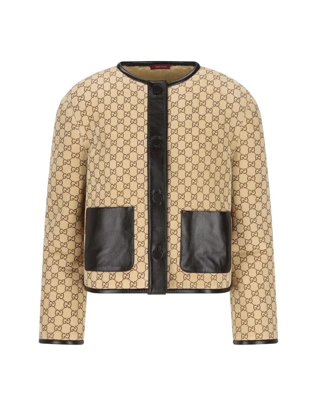 Gucci Natural Monogram Button-Fastening Jacket