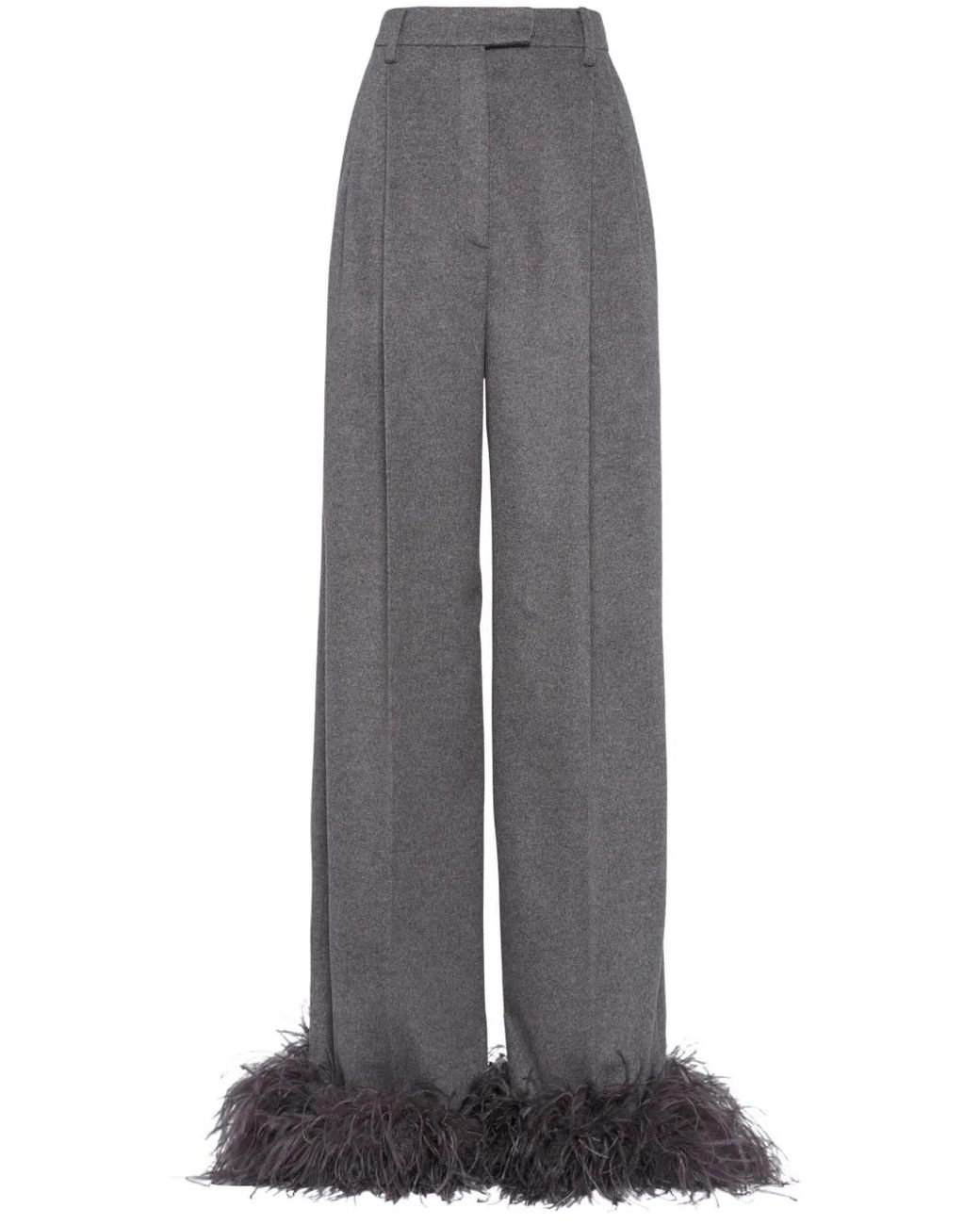 Prada Gray Wide Trousers