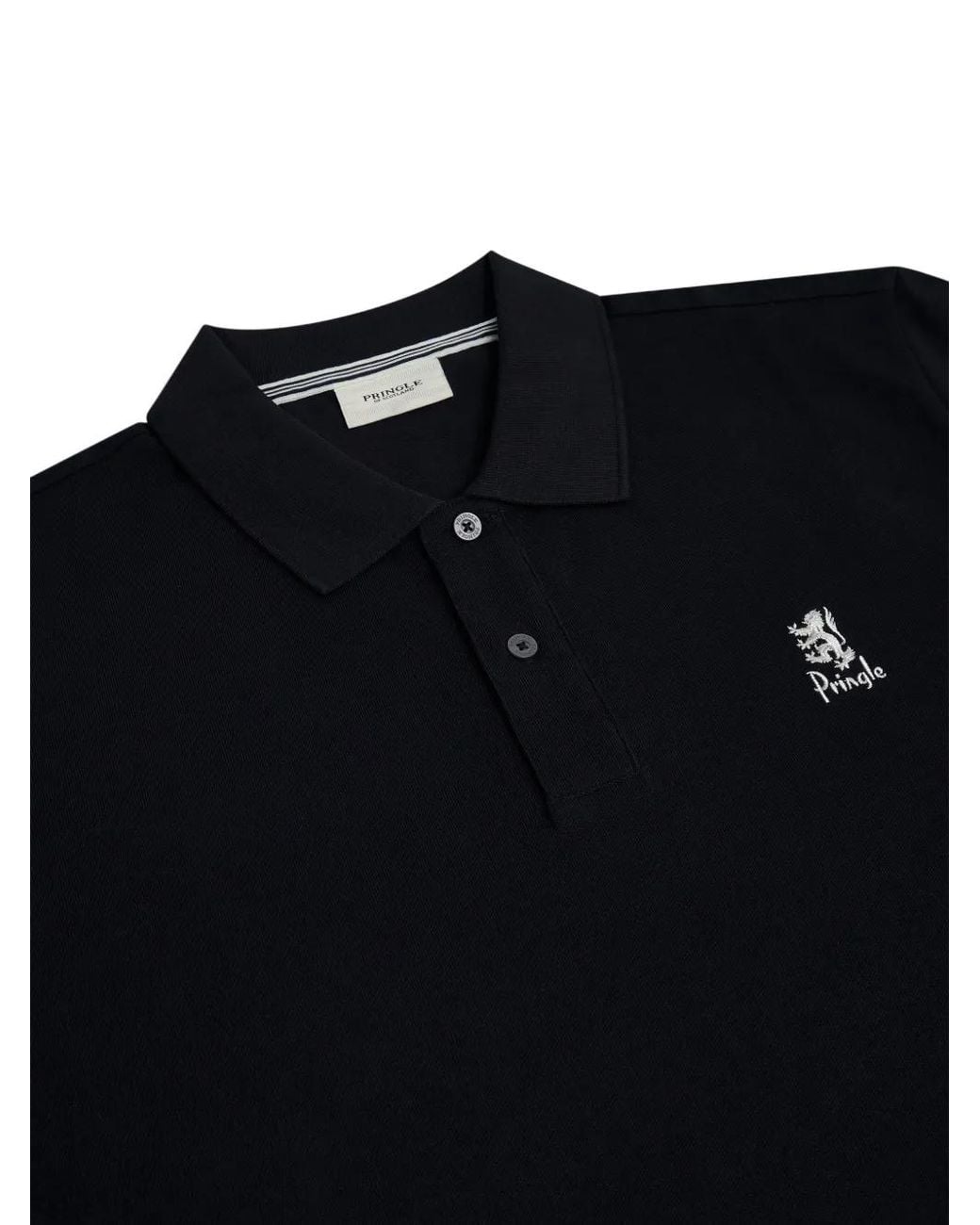 Pringle of Scotland Black Embroidered-Logo Cotton Polo Shirt for men