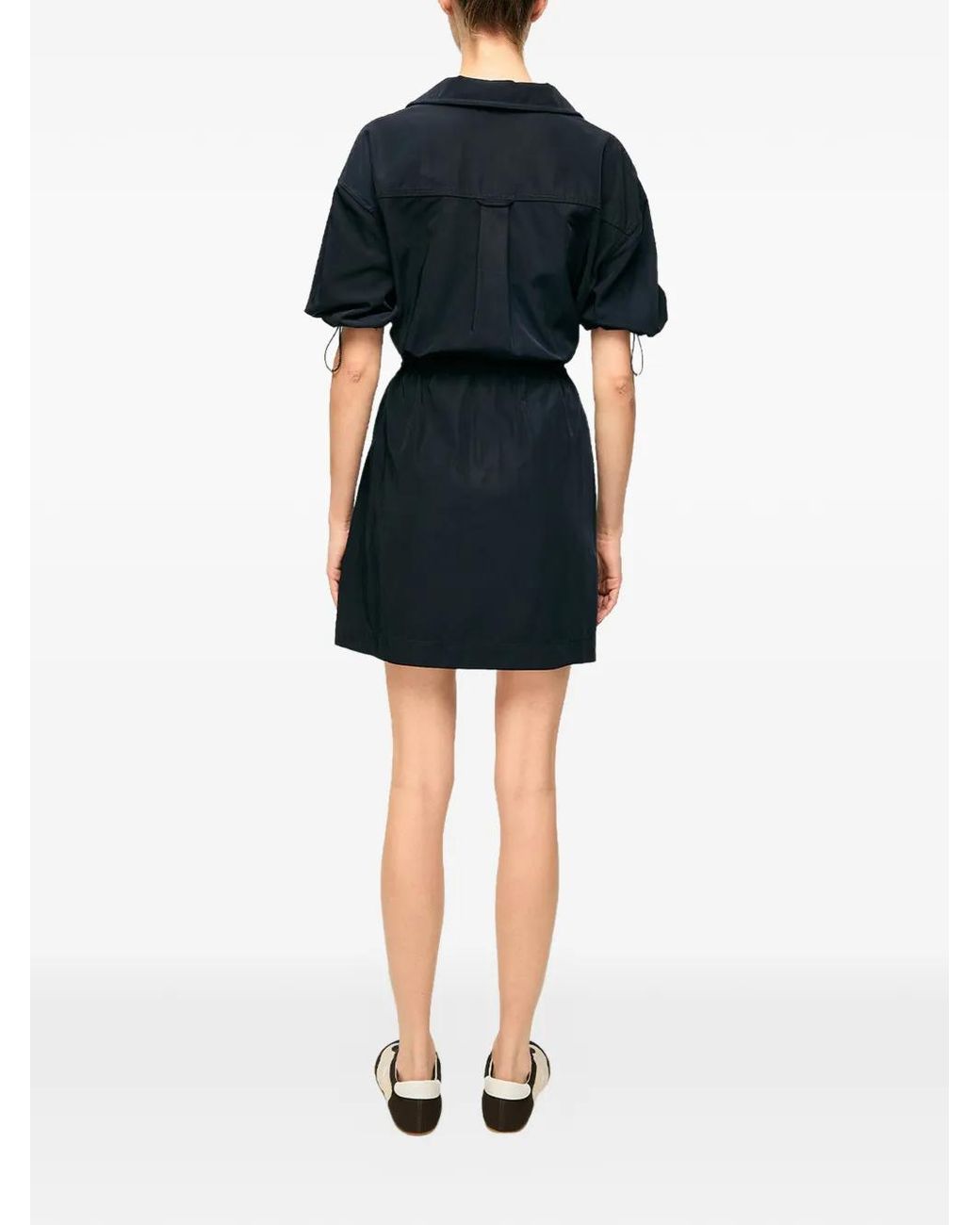 Veronica Beard Blue Drawstring Zip Mini Dress