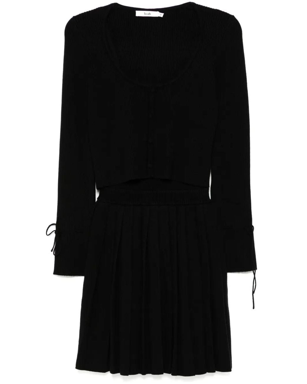 B+ AB Black Ribbed Knit Cardigan And Dress Set