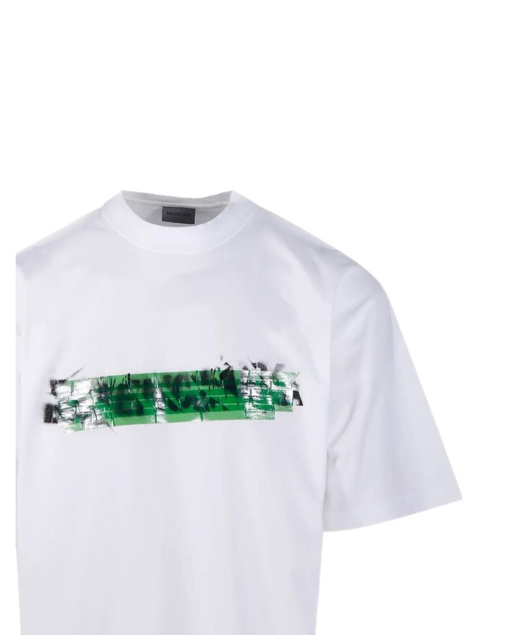 Balenciaga White Messy Spray Medium Fit T-Shirt for men