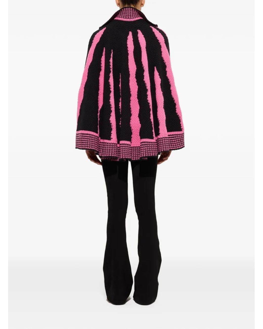 Emilio Pucci Red Fiamme-Print Wool Cape