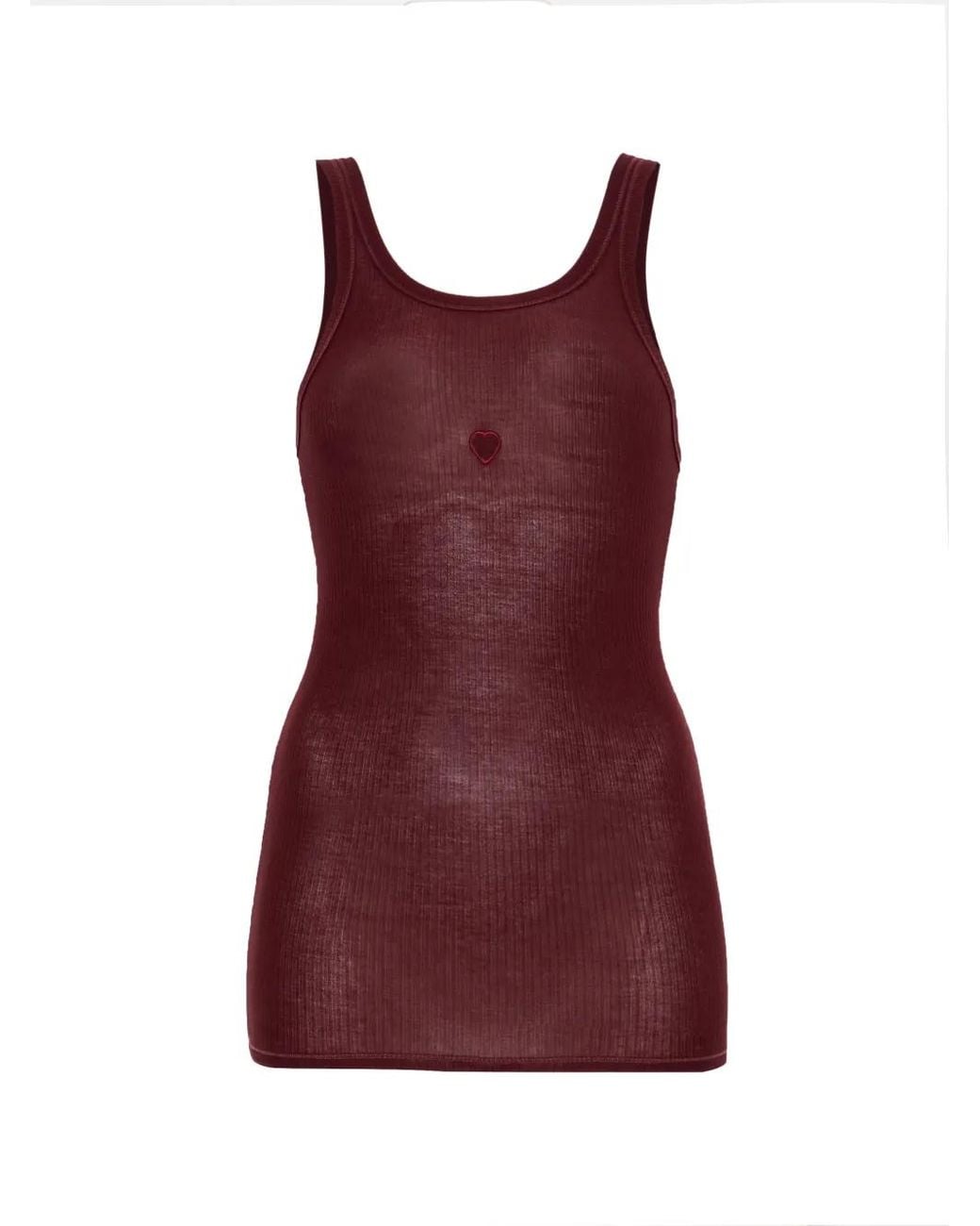 Baserange Red Heart Ribbed-Knit Tank Top
